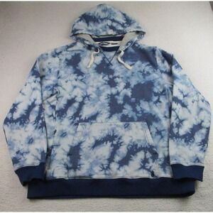 Chubbies Hoodie Mens XL‎ Blue White Tie Dye Pullover Kangaroo Pocket Pineapple